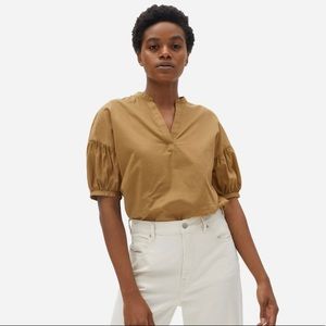 Everlane Split Neck Puff Sleeve Air Shirt